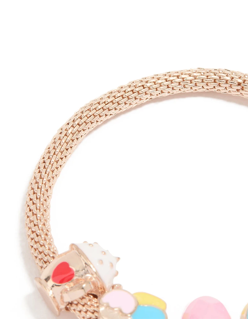 Bracelet porte-bonheur diamant et nœud en or rose pour enfants