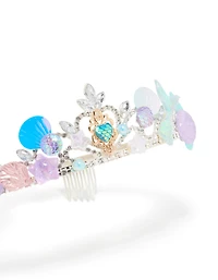 Kids Silver Metallic Shell Tiara Headband