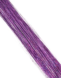 Kids Fabric Shell Purple Tinsel Hair Clip