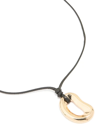 Gold Organic Pendant Cord Necklace