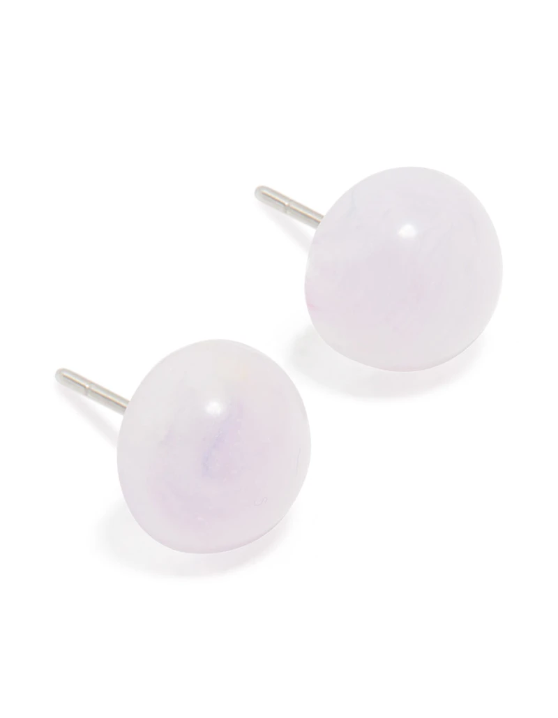 Acrylic Half Ball Stud Earrings