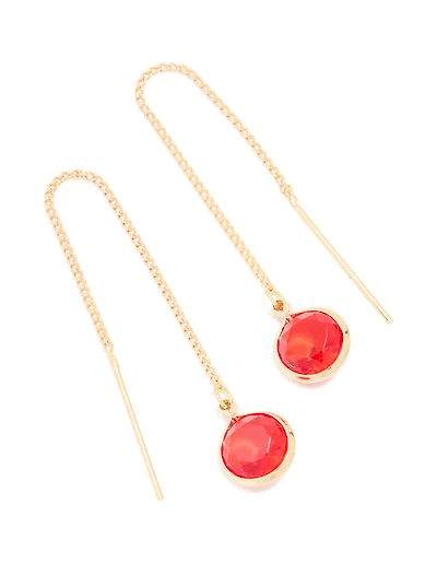 Gold Diamante Chain Drop Earrings