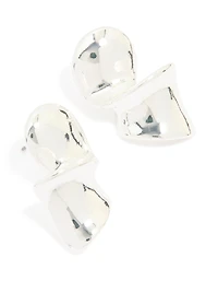 Silver Organic Twisted Stud Earrings