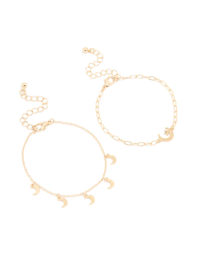 Gold Moon Celestial Bracelets 2-Pack