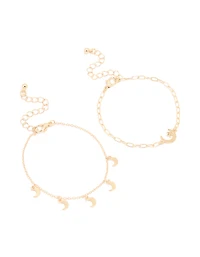 Gold Moon Celestial Bracelets 2-Pack