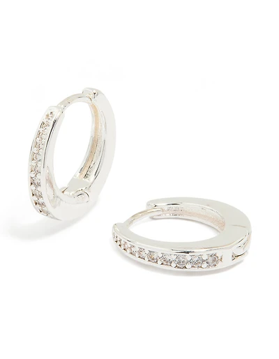 Boucles d’oreilles Huggie Huggie graduées en zircone cubique plaquées argent