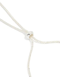 Silver Plated Cubic Zirconia Mini Flower Toggle Bracelet