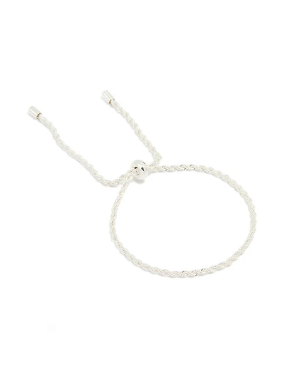 Silver Plated Simple Rope Toggle Bracelet
