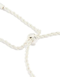 Silver Plated Simple Rope Toggle Bracelet