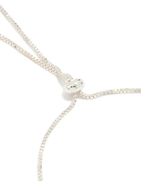 Silver Plated Cubic Zirconia Flower Toggle Bracelet