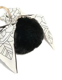 Black Fluffy & Fabric Bow Scarf Key Chain