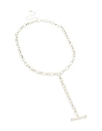Collier en Y à chaîne en argent en T-Bar