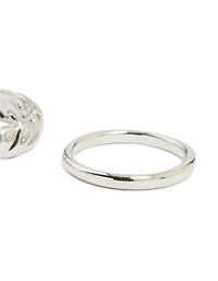 Silver Signet & Twist Rings 5-Pack