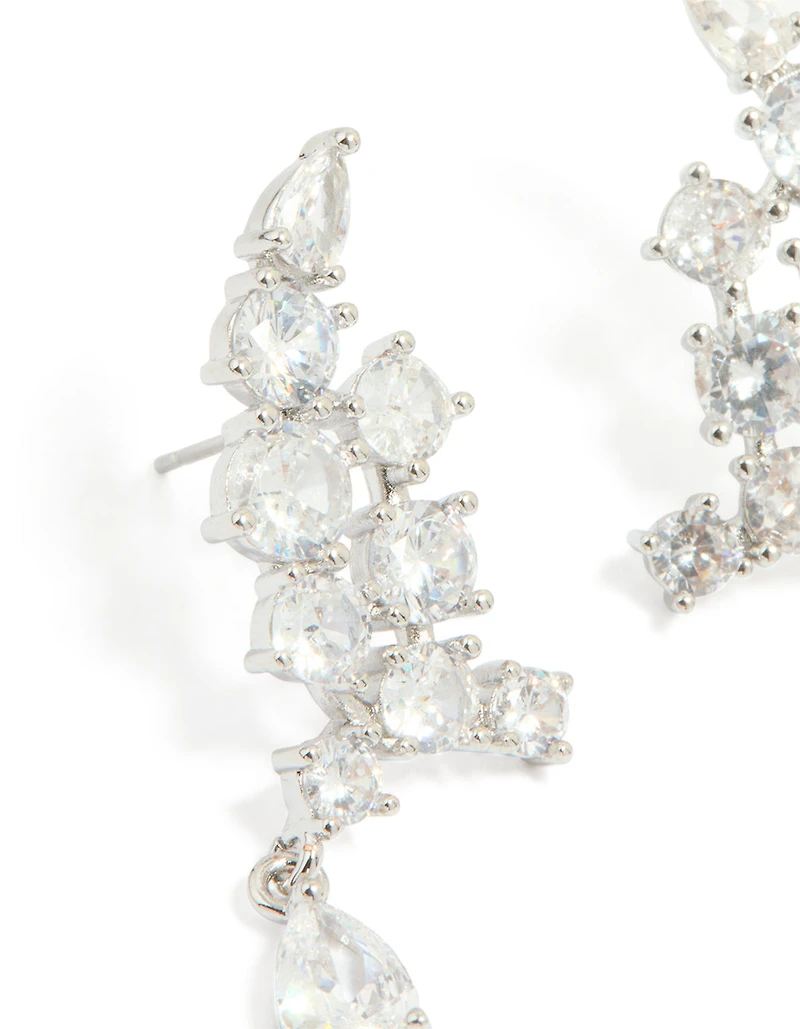 Silver Cubic Zirconia Drop Earrings