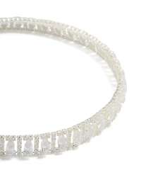 Silver Cubic Zirconia Choker Necklace