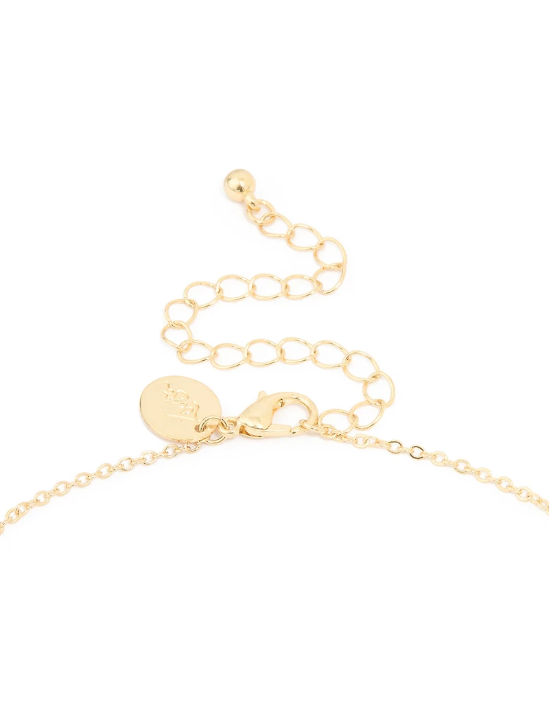 Gold Plated Emerald Cubic Zirconia Y-Necklace