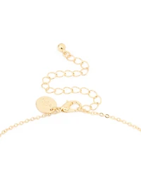 Gold Plated Emerald Cubic Zirconia Y-Necklace