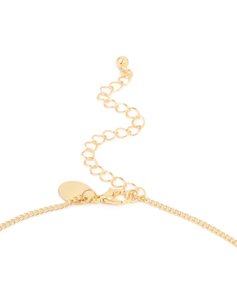 Gold Plated Freshwater Pearl & Mini Link Necklace