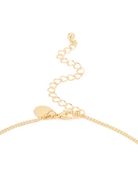 Gold Plated Freshwater Pearl & Mini Link Necklace