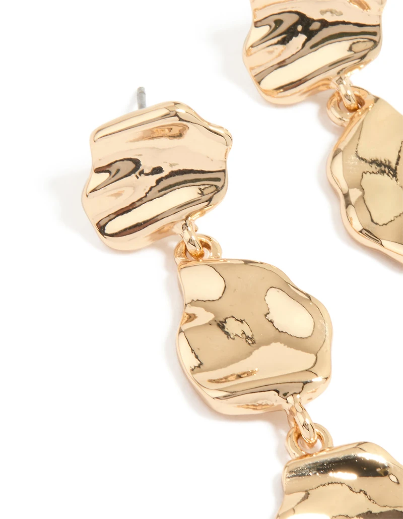 Boucles d’oreilles en or organiques tombantes