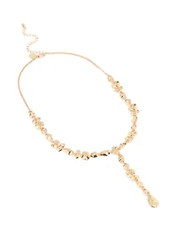 Collier de lariat en forme organique plate en or