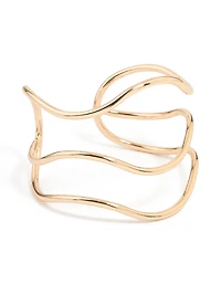 Menotte de poignet à zigzag triangulaire doré