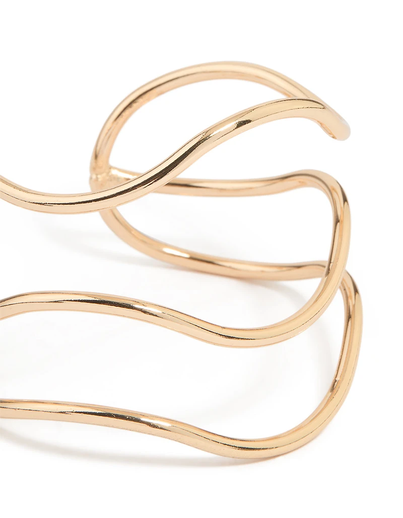 Menotte de poignet à zigzag triangulaire doré