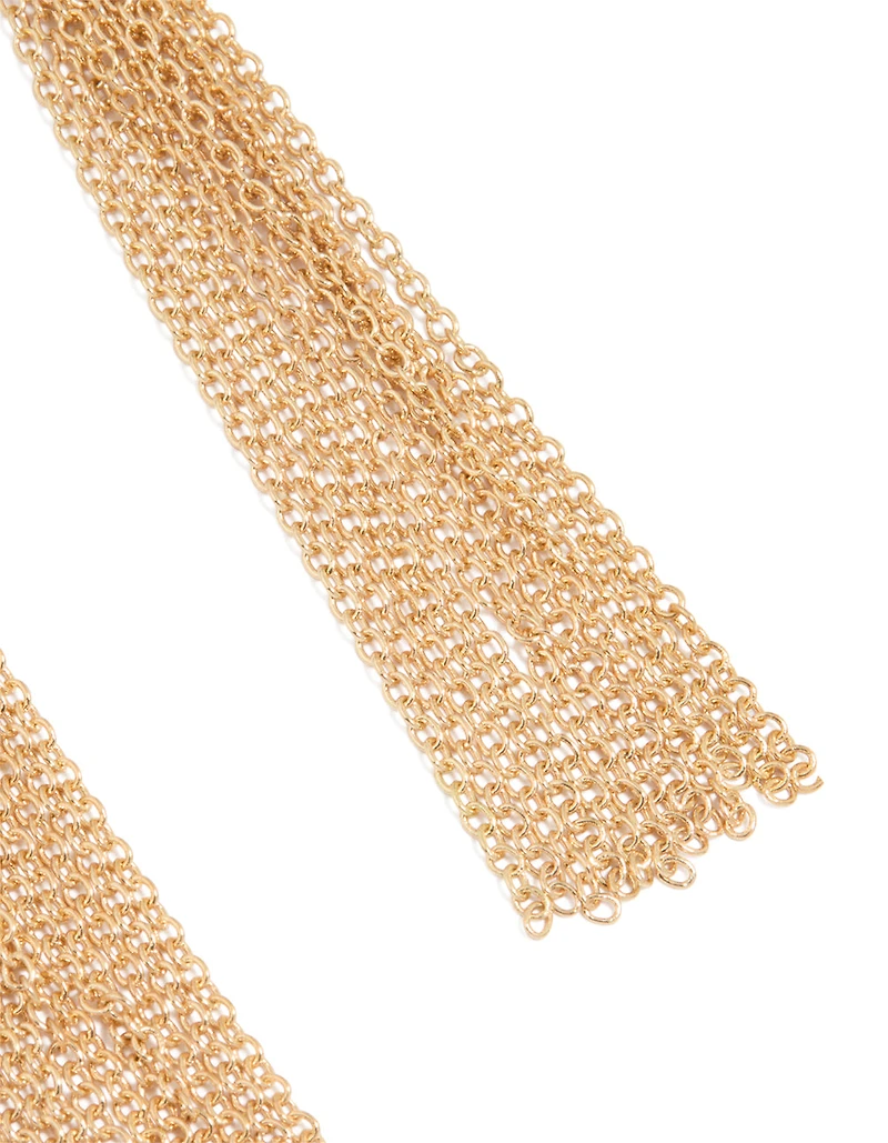 Gold Multi Chain Drop Earrings