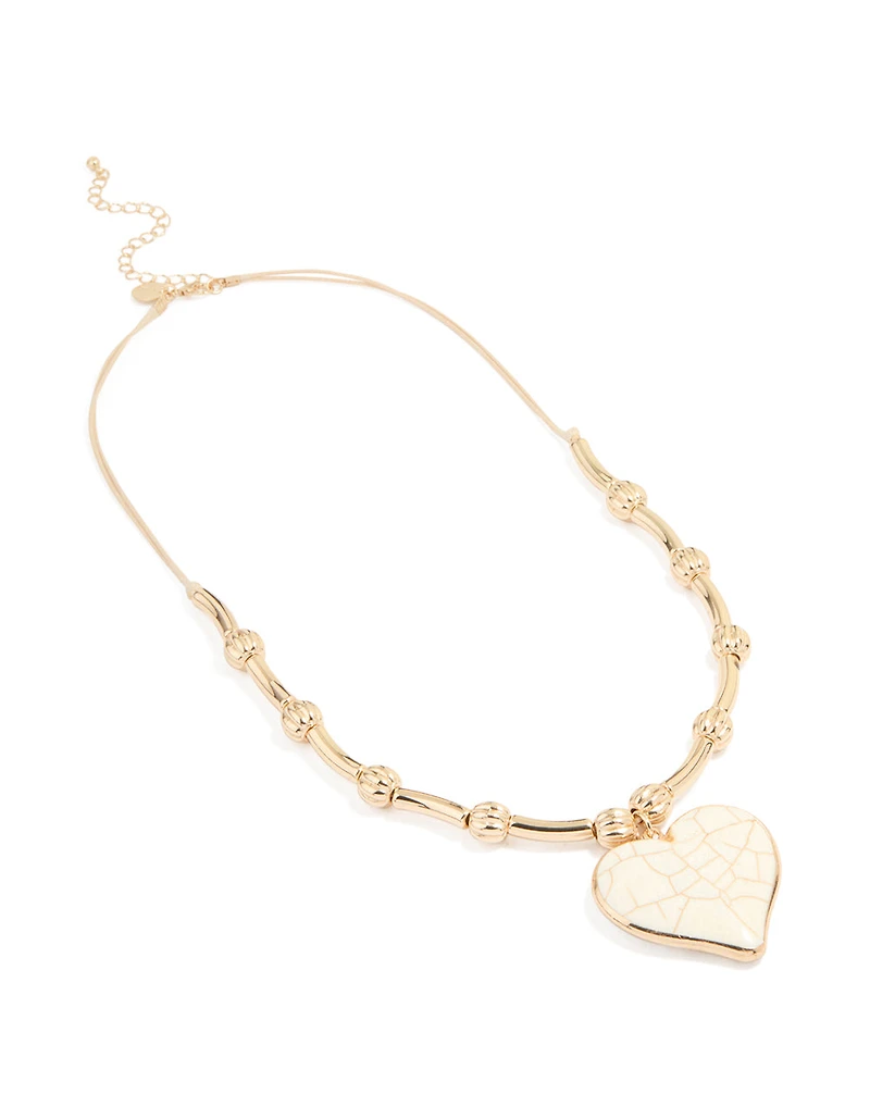 Gold Heart Locket Pendant Necklace