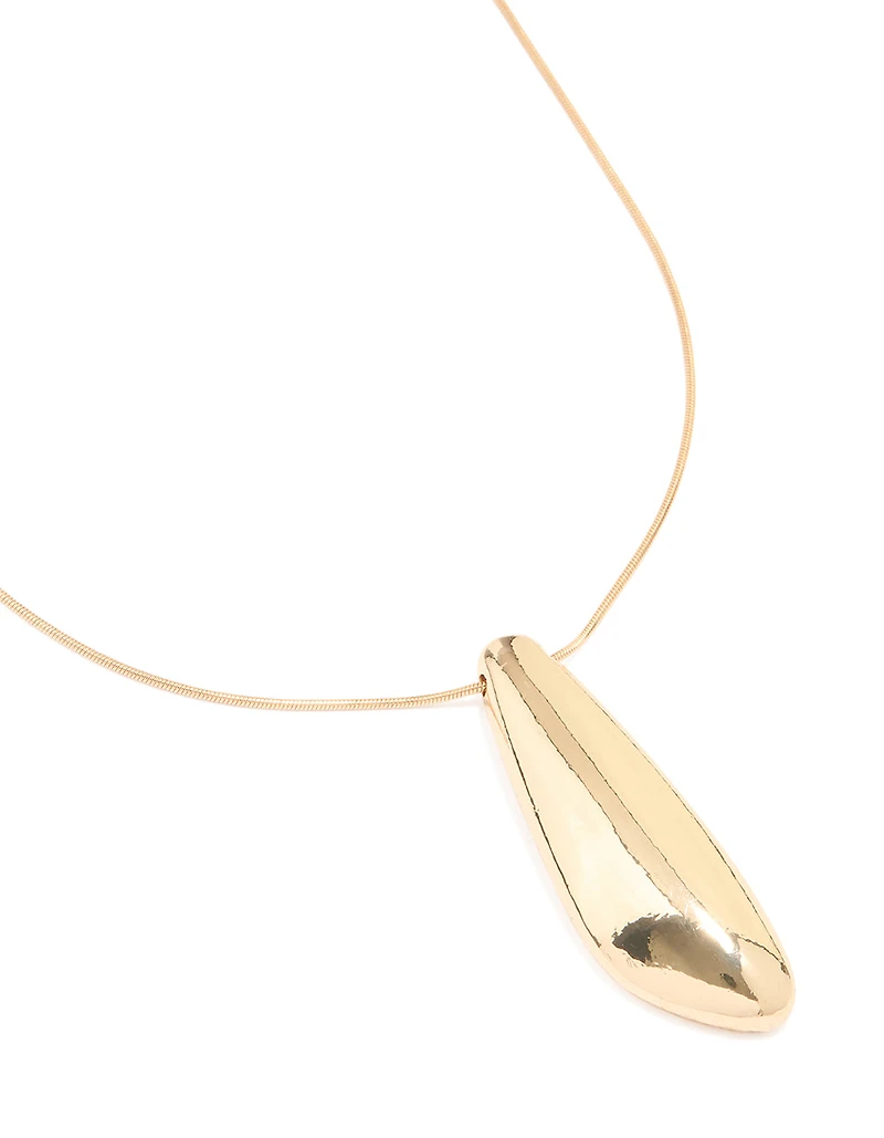 Gold Long Obtuse Shape Necklace