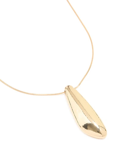 Gold Long Obtuse Shape Necklace
