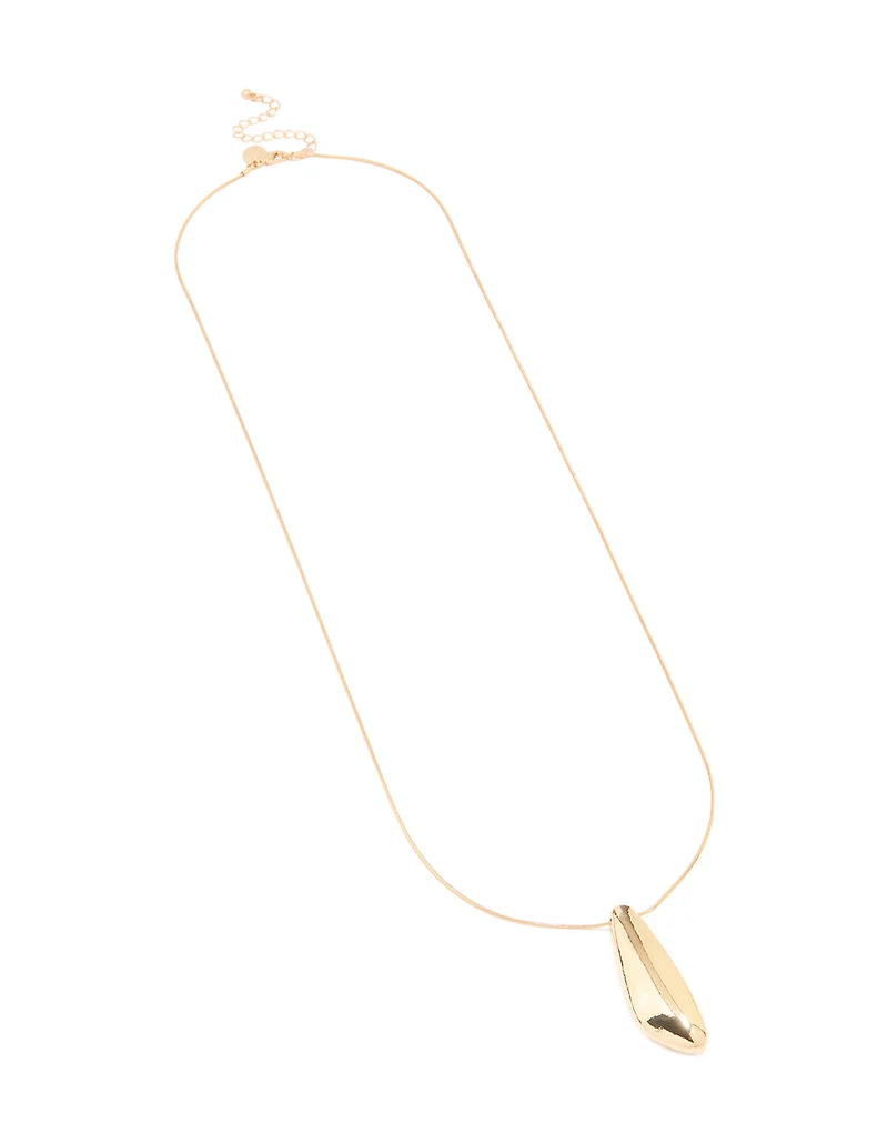 Gold Long Obtuse Shape Necklace