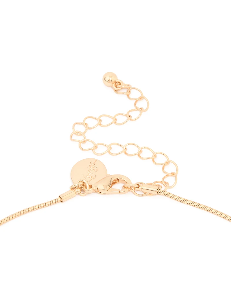 Gold Long Obtuse Shape Necklace