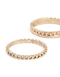 Gold Vintage Pattern Rings 5-Pack