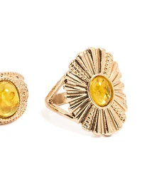 Gold Vintage Pattern Rings 5-Pack