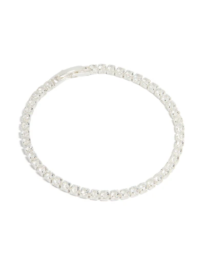 Silver Plated Cubic Zirconia Tennis Bracelet