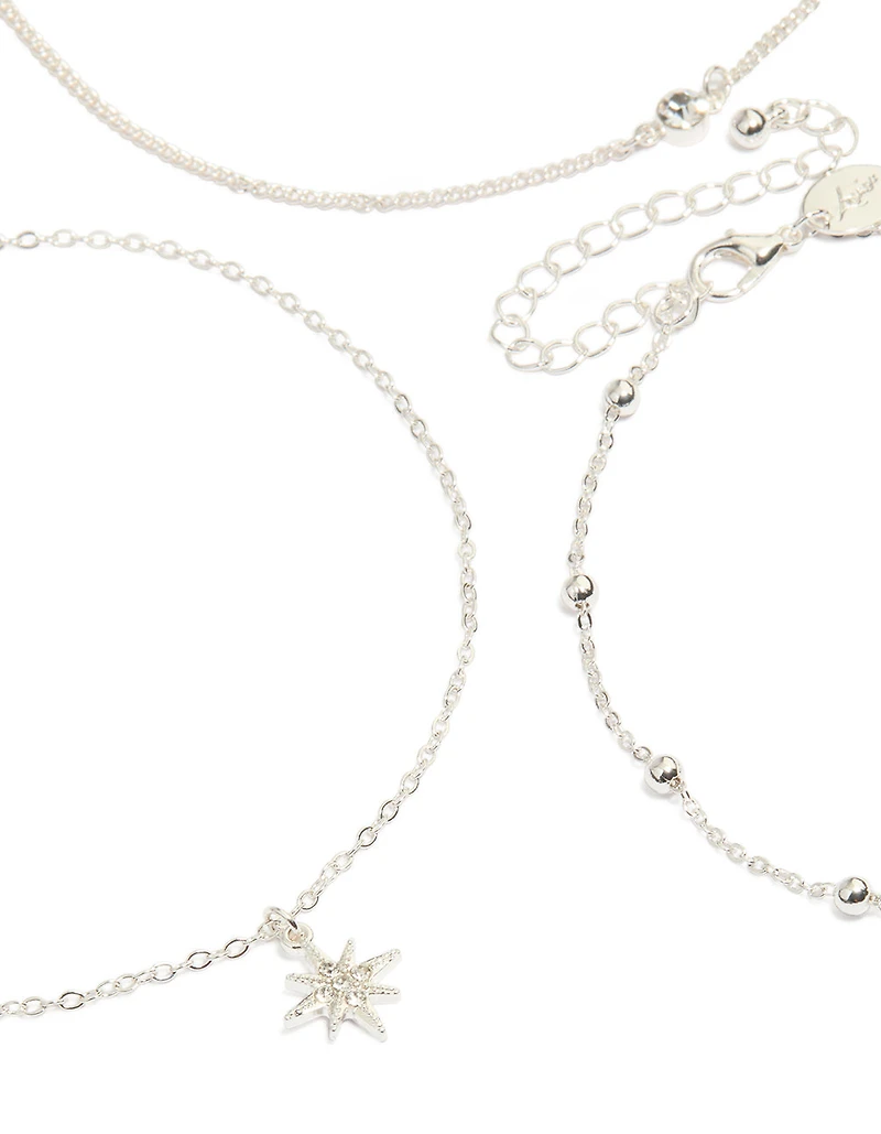 Silver Celestial Choker Necklace 6-Pack