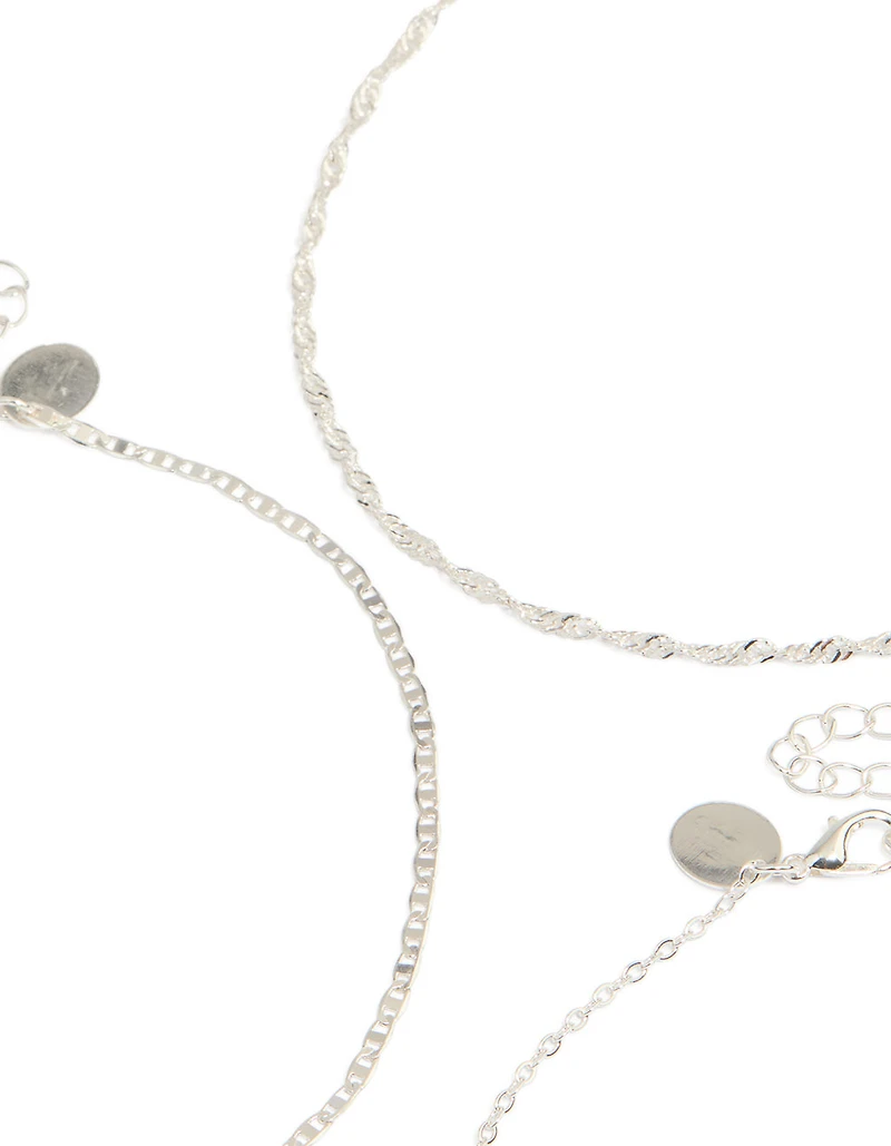 Silver Celestial Choker Necklace 6-Pack