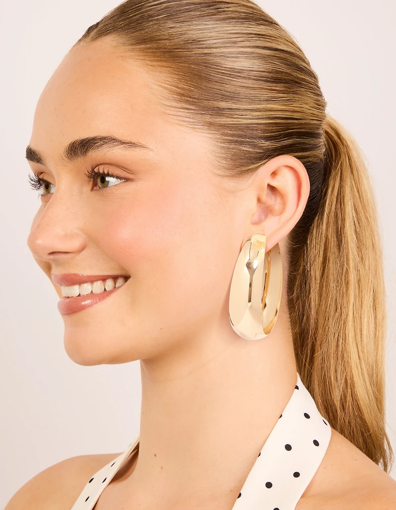 Boucles d’oreilles en forme de cerceau mince en or