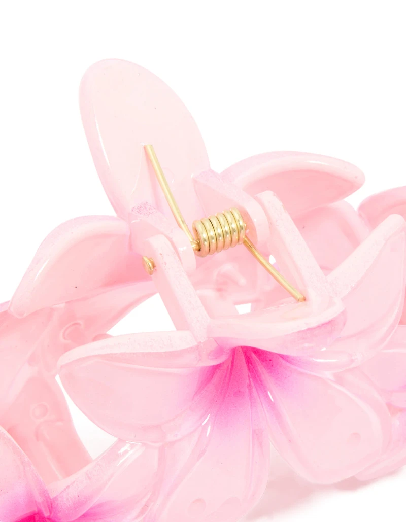 Pink Frangipani Trio Claw Clip