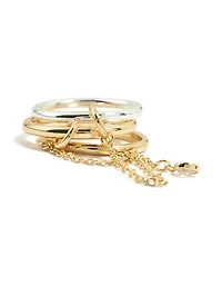 Mixed Metal Cubic Zirconia Chain Ring