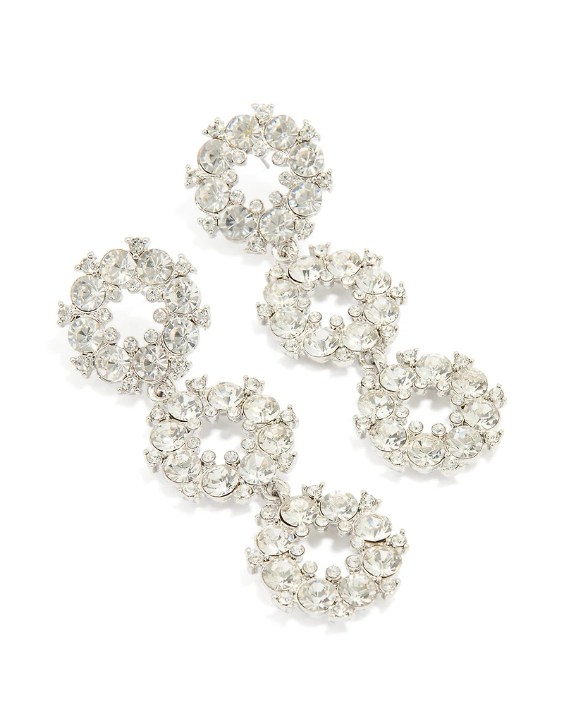 Boucles d’oreilles en boucle triple cercle en argent Diamante