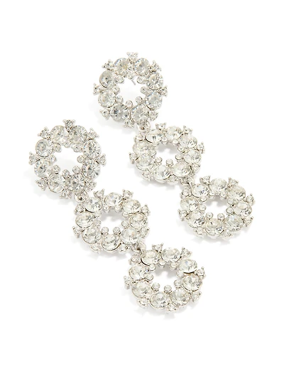 Boucles d’oreilles en boucle triple cercle en argent Diamante