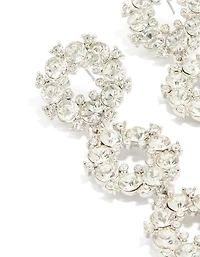 Boucles d’oreilles en boucle triple cercle en argent Diamante
