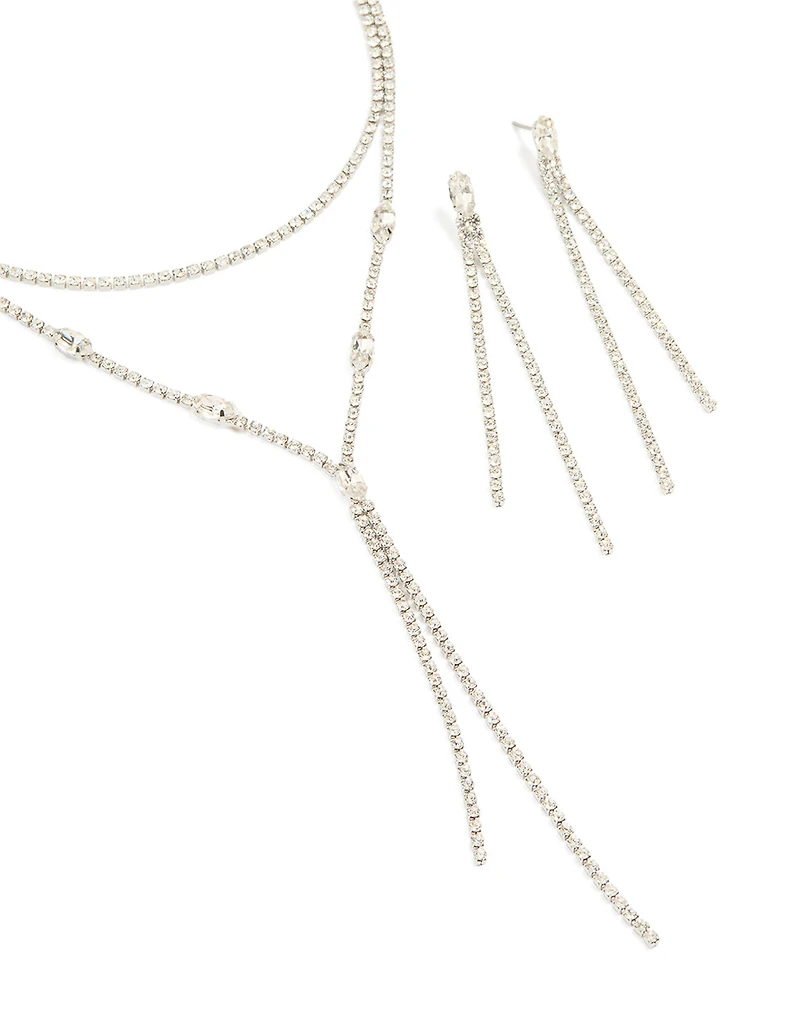Silver Layered Y-Necklace