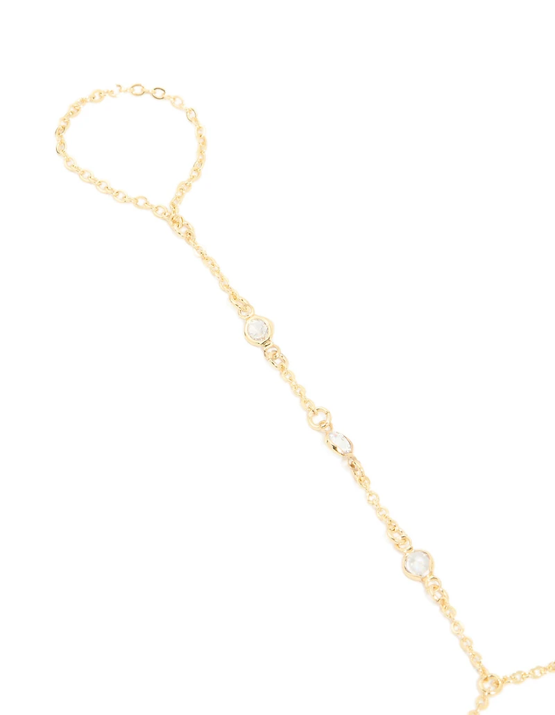 Gold Plated Diamante Hand Chain