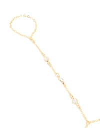 Gold Plated Diamante Hand Chain