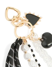 Pearl & Rope Yin Yang Heart Key Chain