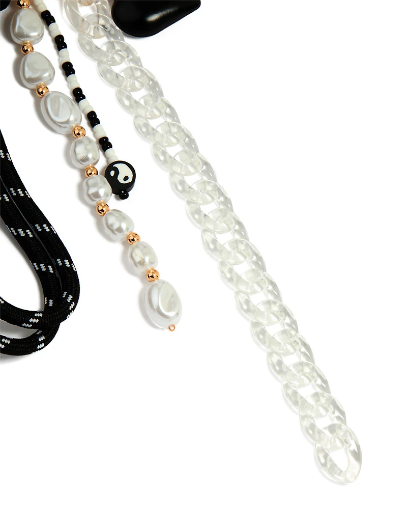 Pearl & Rope Yin Yang Heart Key Chain