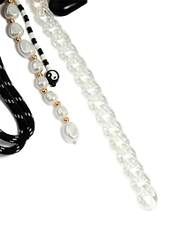 Pearl & Rope Yin Yang Heart Key Chain